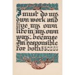 Thomas (Tom) John Thomson (1877-1917), DECORATIVE DESIGN: QUOTATION FROM "THE LIGHT THAT FAILED" BY