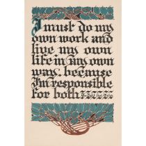 Thomas (Tom) John Thomson (1877-1917), DECORATIVE DESIGN: QUOTATION FROM "THE LIGHT THAT FAILED" BY