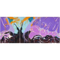 Norman Bluhm (1921-1999), SLEEPING GODDESS, 1983, each panel signed and dated "'83" verso, 40 x 90 i