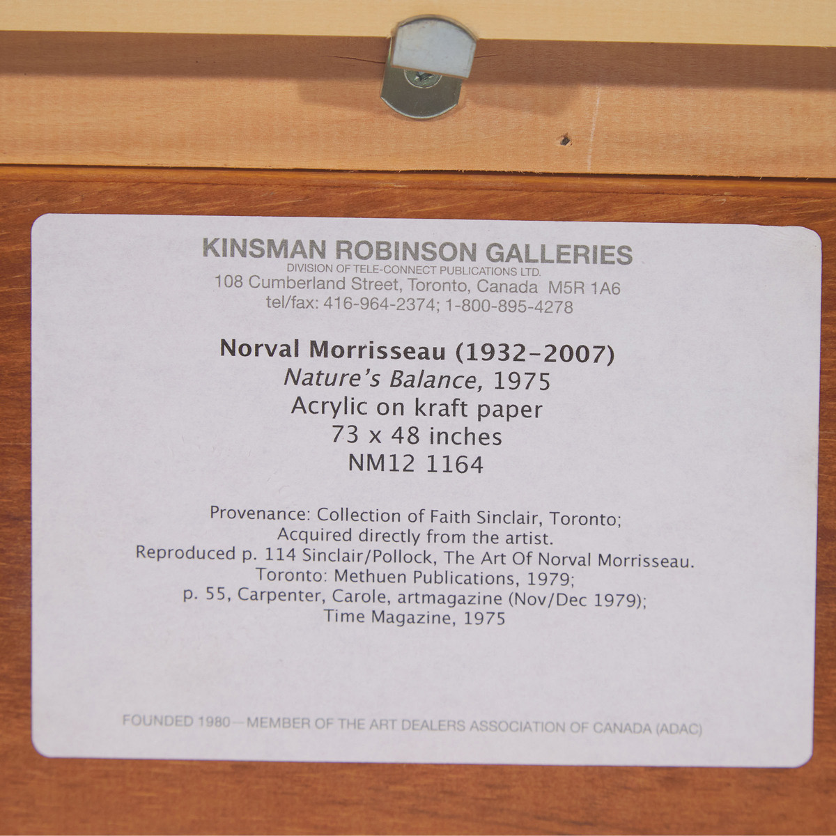 Norval Morrisseau, RCA (1931-2007), NATURE'S BALANCE, 1975, 73 x 48 in — 185.4 x 121.9 cm - Image 4 of 5