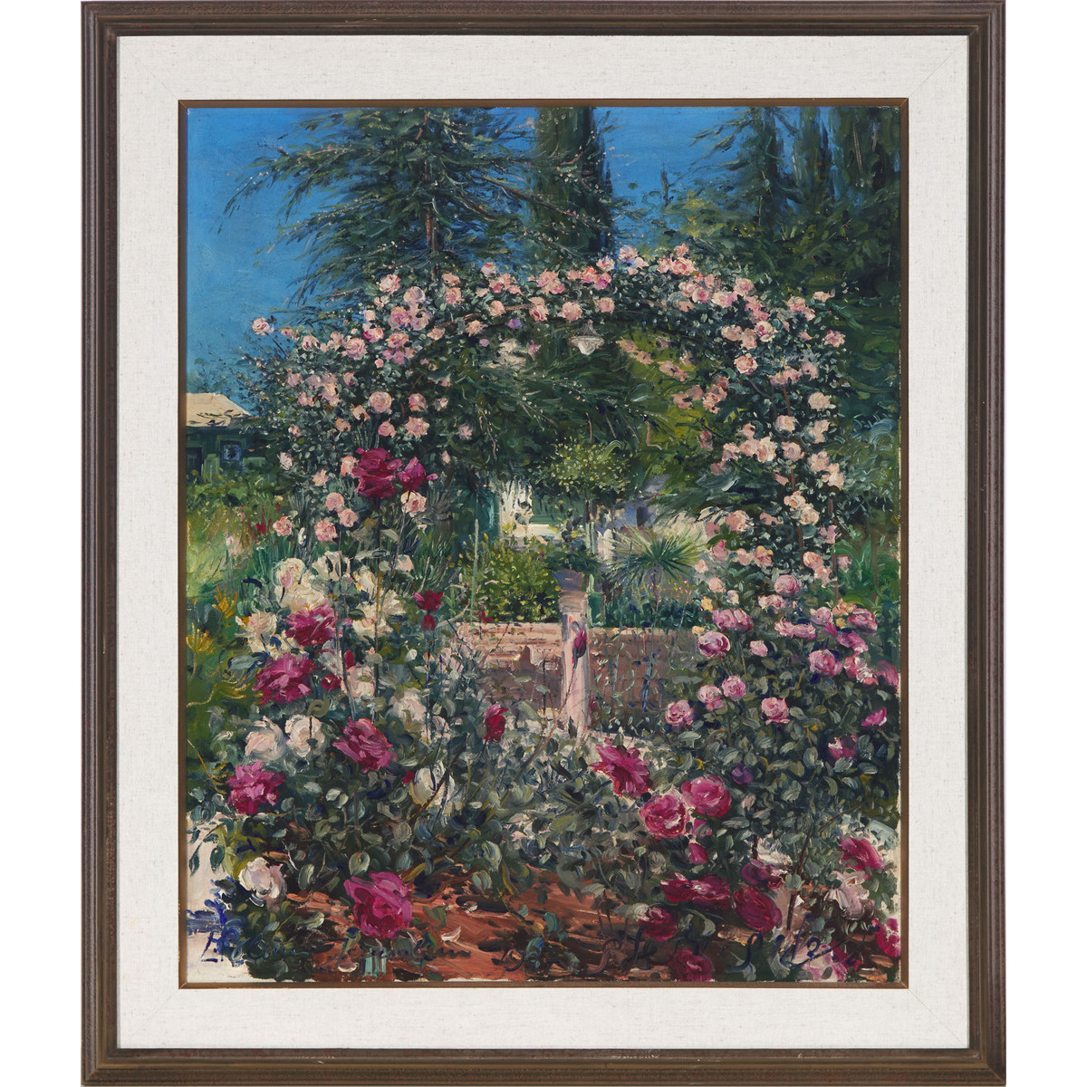 Ludwig Blum (1891-1974), ROSE GARDEN, 1937, signed, dated, and situated "Jerusalem" lower left, 29 x - Image 2 of 6