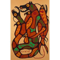 Norval Morrisseau, RCA (1931-2007), NATURE'S BALANCE, 1975, 73 x 48 in — 185.4 x 121.9 cm