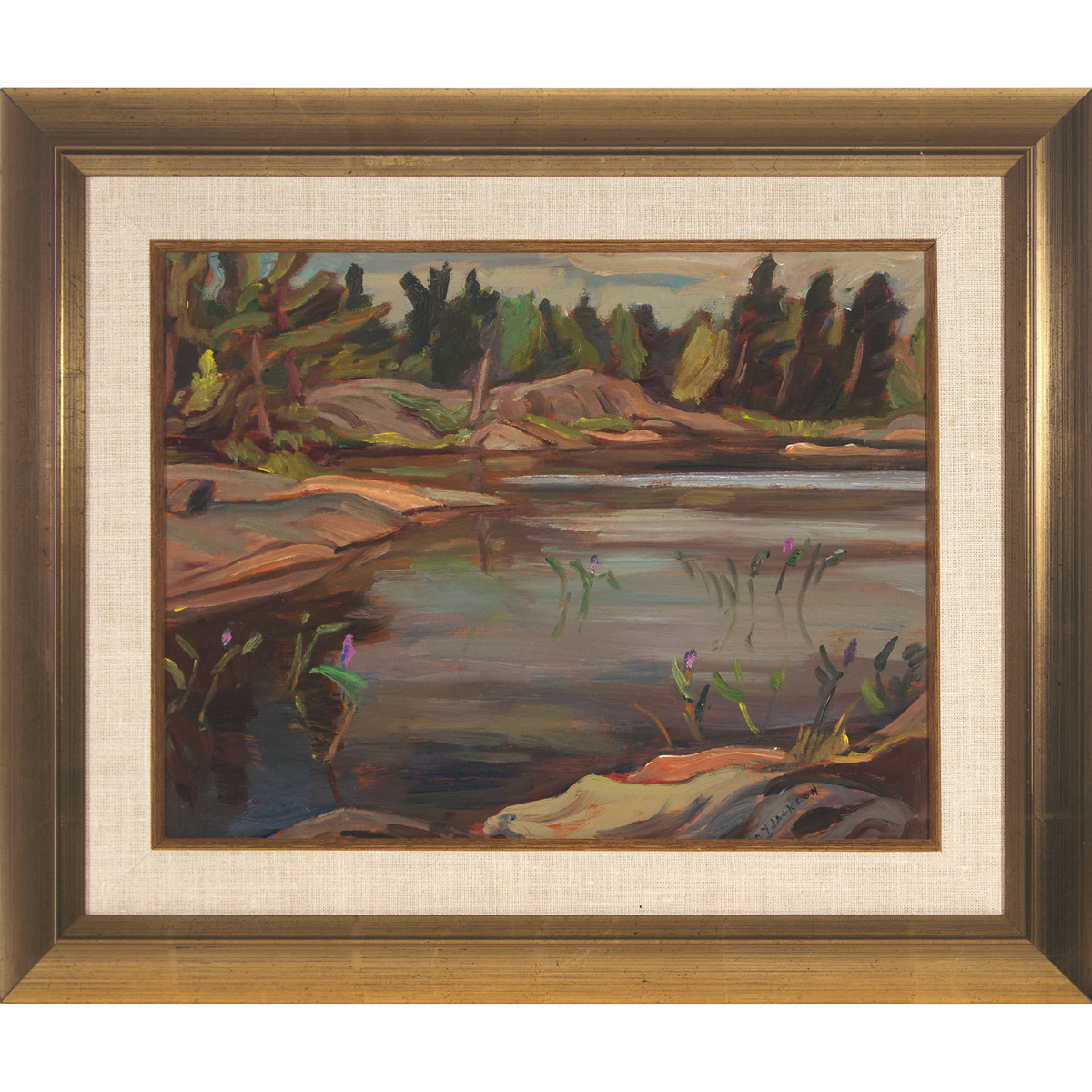 Alexander Young (A.Y.) Jackson, OSA, RCA (1882-1974), SWAMP LAKE, GO HOME BAY, 1954, 10.5 x 13.5 in - Image 2 of 6