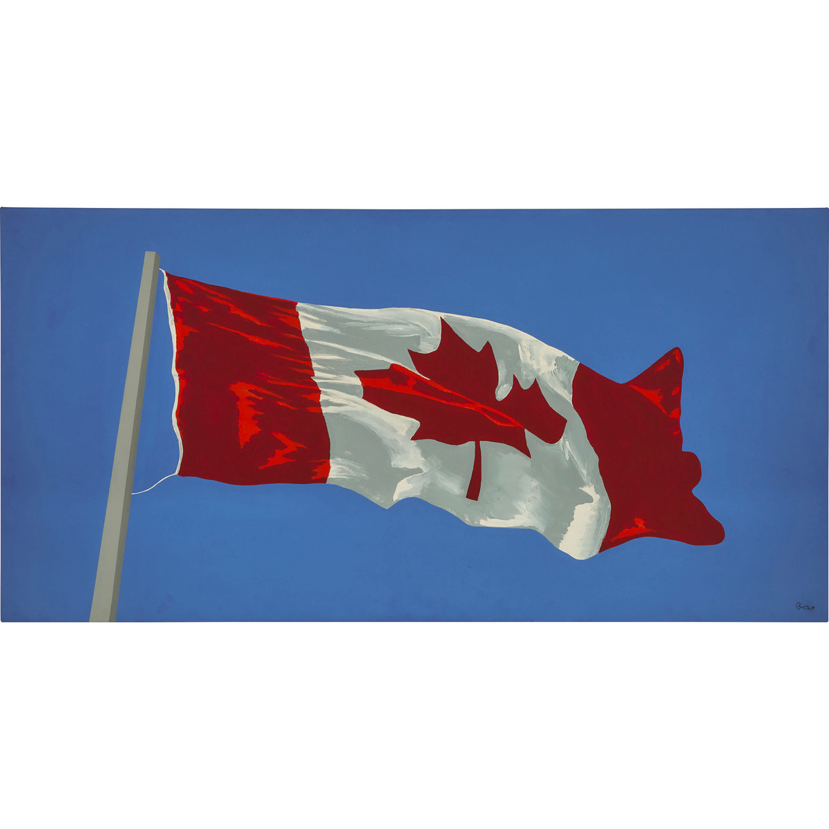 Charles Pachter (b. 1942), Canadian, THE PAINTED FLAG, 1986, 36 x 72 in — 91.4 x 182.9 cm