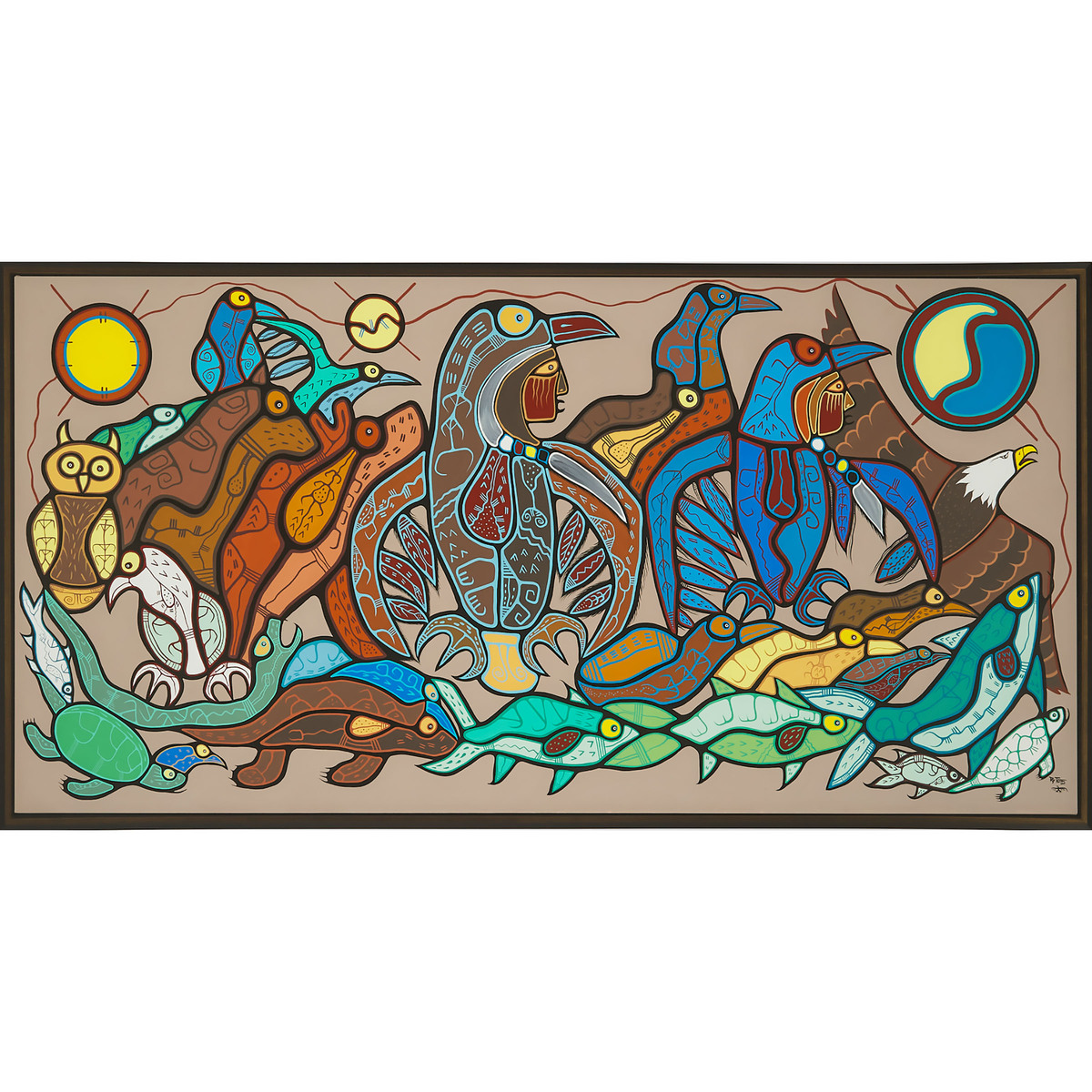 Roy Thomas (1929-2004), Anishinaabe (Ojibwe), FOLLOWING SUCCESS, 48 x 94 in — 127 x 246.4 cm - Image 2 of 7