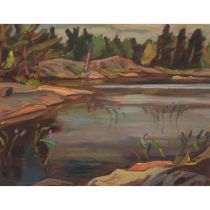 Alexander Young (A.Y.) Jackson, OSA, RCA (1882-1974), SWAMP LAKE, GO HOME BAY, 1954, 10.5 x 13.5 in