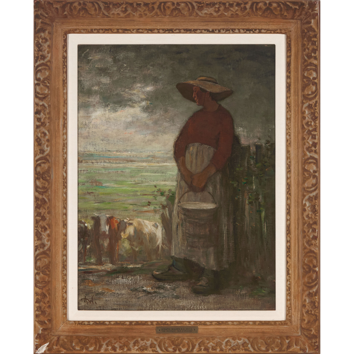 Horatio Walker, NA, RCA (1858-1938), LA TRAITE DU SOIR (THE MILKMAID), 23.75 x 18 in — 58.4 x 43.2 - Image 2 of 10
