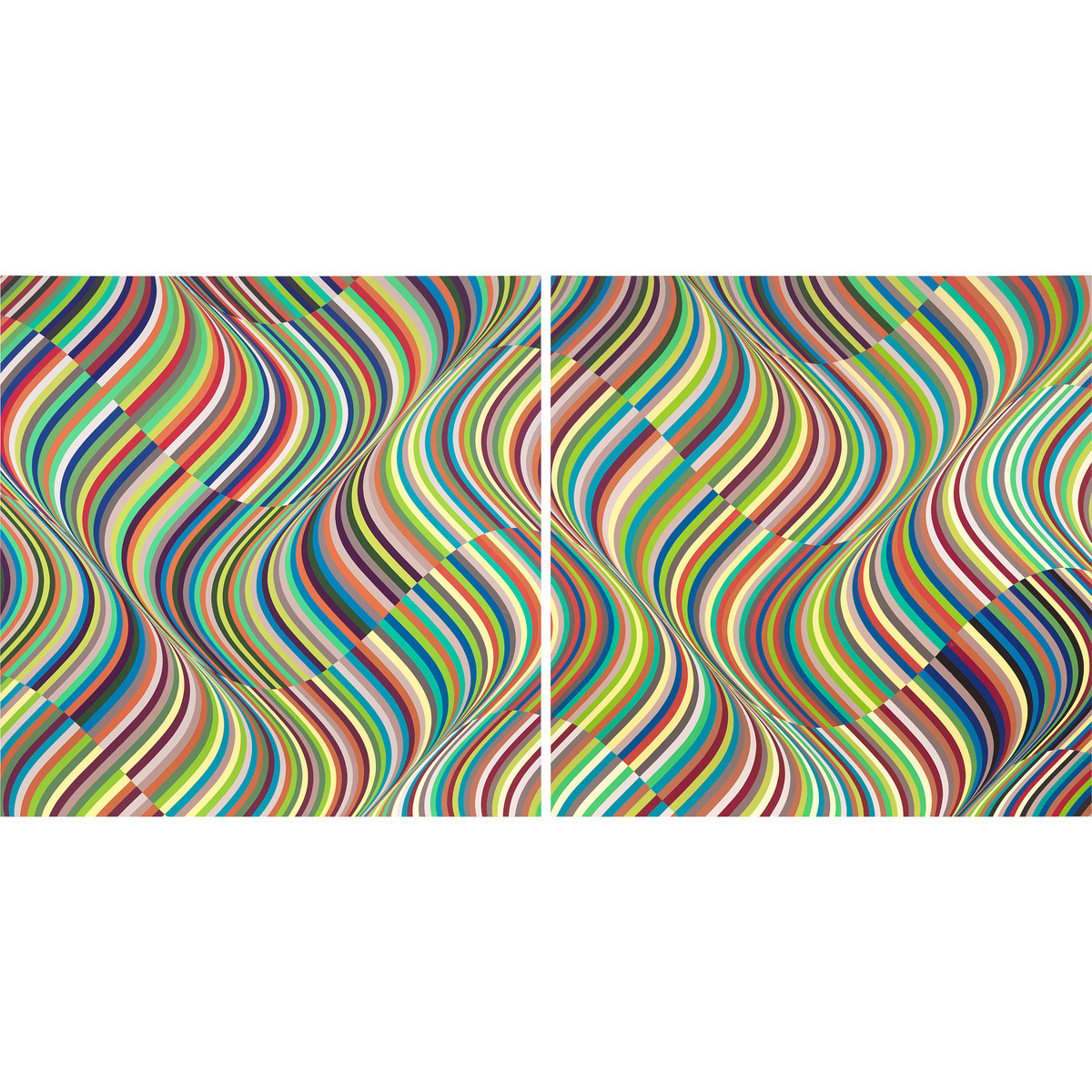 Angela Leach (b. 1966), AR WAVE LARGE #9, #10, 2005 (DIPTYCH), each 78 x 78 in — 198.1 x 396.2 cm (2