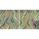 Angela Leach (b. 1966), AR WAVE LARGE #9, #10, 2005 (DIPTYCH), each 78 x 78 in — 198.1 x 396.2 cm (2