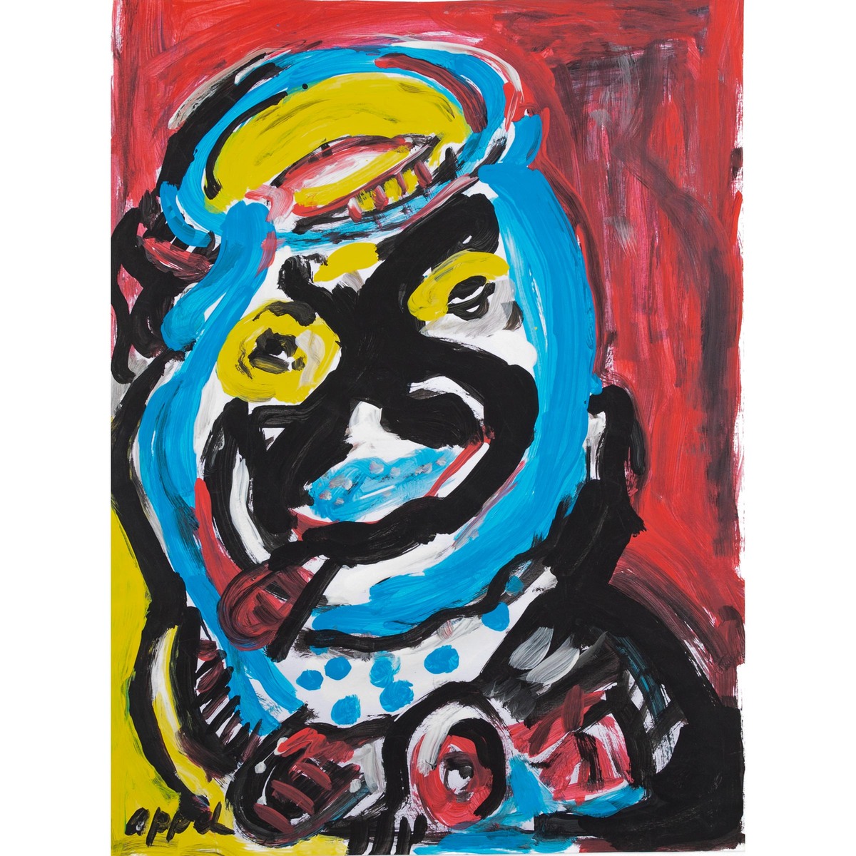 Karel Appel (1921-2006), UNTITLED (A FIGURE), signed lower left, 18.75 x 14 in — 47.6 x 35.6 cm