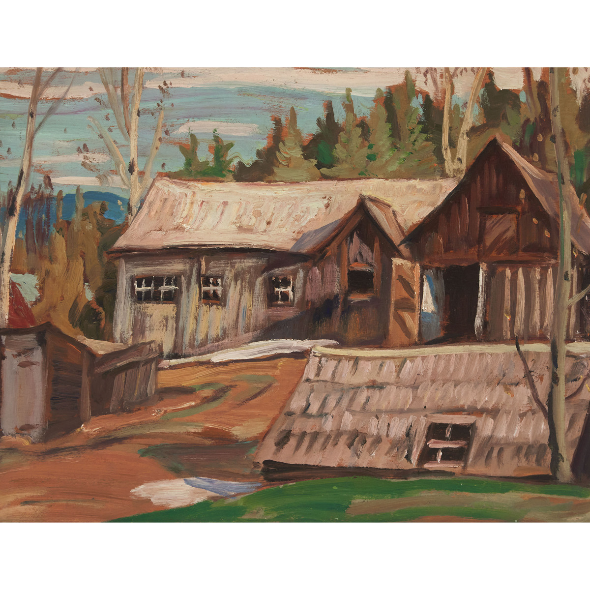 Alexander Young (A.Y.) Jackson, OSA, RCA (1882-1974), AUTUMN LANDSCAPE WITH FARM BUILDINGS, CA. 1950