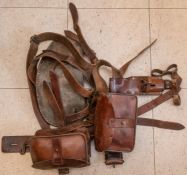 A composite set of 1914 pattern leather "Kitchener" equipment comprising: 2 ammunition pouches,