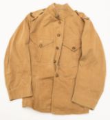 A scarce WW patt OR's khaki service dress jacket, brass GS buttons and Somerset titles, double