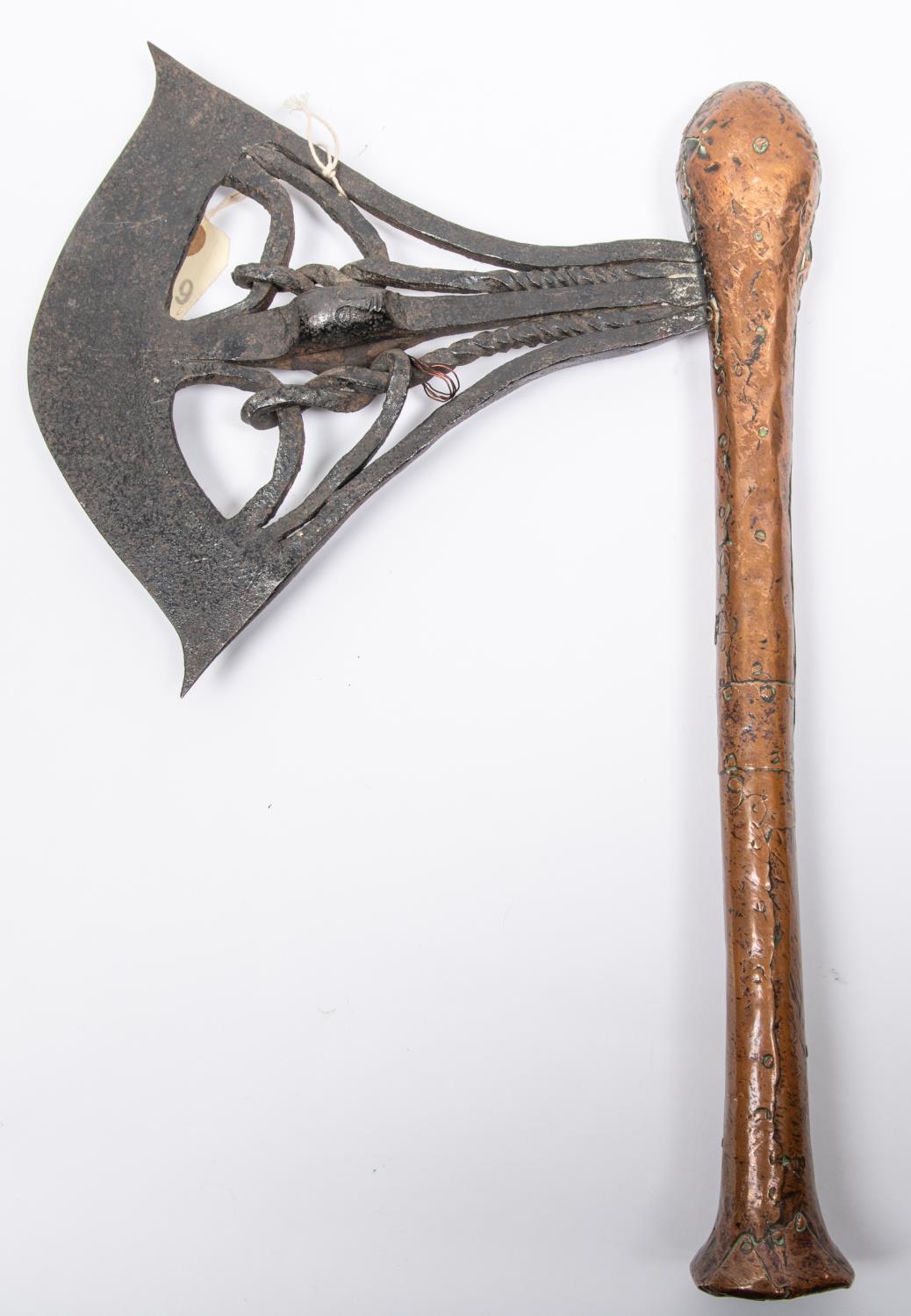 A good Songe ceremonial axe from Kasaye Province (S E Zaire), of Malela type, c 1880, the openwork - Image 4 of 4