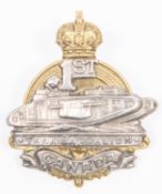 WWI Canadian CEF 1st Tank Battalion officers cap badge. GC £100-200