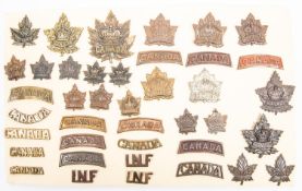 A large Victorian Canadian General pattern maple leaf badge and pair of matching collars; 9