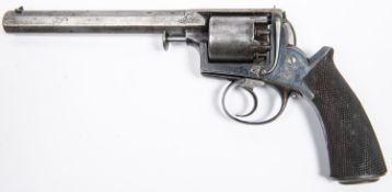A 5 shot 54 bore Adams Model 1851 self cocking percussion revolver, barrel 6½", engraved "Thos.