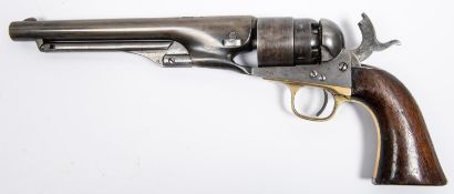 A 6 shot .44" Colt Model 1860 Army percussion revolver, number 50689 (1862) on all parts,