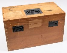 A WWII German naval barograph, serial number 506, the wooden case bearing small brass plaque