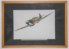 A coloured print of "Supermarine Spitfire 1a DW-O No 11 Group (HQ Uxbridge) 610 "County of