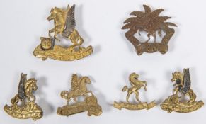 WWI New Zealand Mounted Rifles Reinforcements badges: 14th and 30th cap badges; pair of bi-metal
