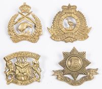 4 WWI New Zealand Reinforcements brass cap badges: 17th, 18th, 19th and 20th GC £100-150