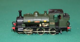 A fine quality brass OO gauge 2-rail electric G.W. 0-6-0 Saddle Tank locomotive, 'Kidwelly' RN 2194.