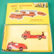 Dinky toys gift set 957, Fire Service Set. Contains turntable fire escape, Commer fire engine and
