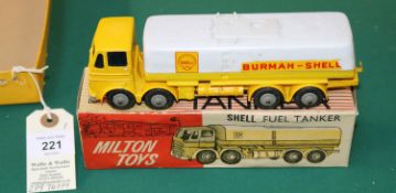 A scarce Milton toys (Calcutta India) Burmah-Shell tanker based on the Dinky toys Leyland Octopus.