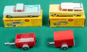 4 Dinky Toys. Rambler Cross Country Station Wagon (193). In light yellow with white roof and red