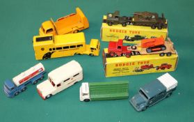2 boxed Budgie models. Articulated tank transporter with loading ramps and tank. and a heavy duty