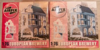 7 Airfix unmade kits. 1:76 D Day Operation Overlord. 2x 1:76 European Brewery. 1:48 North American