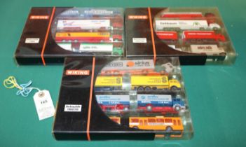 3 Wiking Werbemodelle sets. No.198302, 1982 /83. No.198402, 1983/84. No.198501 1984. All boxed,