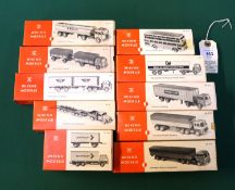 10 Wiking HO scale vehicles. MAN SHELL tanker. Berliner bus. Mercedes tractor unit with multi axle