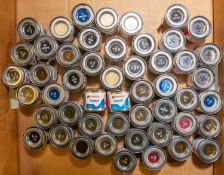 50 assorted Humbrol enamel paints. Comprises of Satin, metallic, and clear gloss, (some