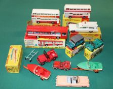 A quantity of Dinky Toys. 2x Leyland Atlantean Bus (292). Both red & cream. Single Deck Bus (283).