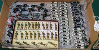 Quantity of modern issue white metal soldiers. Includes various makes. Some mounted and others on