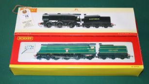 2 Hornby Hobbies OO tender locomotives. A SR Class Q1 0-6-0 RN C8 (R.2343). In unlined black livery.
