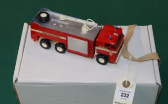 An Alan Smith/Roxley Models Belgian DAF 3300 6x6 Airport Fire Truck. A white metal model finished in