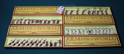 4 sets of metal soldiers by ALBA miniatures, Armies of the world. 4 unnamed sets, boxes amy