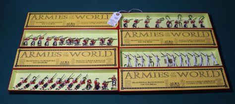 4 sets of metal soldiers by ALBA miniatures, Armies of the world. 4 unnamed sets, boxes amy