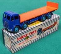 Dinky Supertoys Foden Flat Truck with tailboard (903). Violet blue cab and chassis with orange