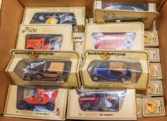 195 Models of yesteryear in straw boxes. Includes, Ford model T vans, Talbot vans, Crossley,