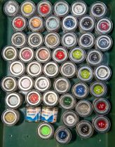 50 assorted Humbrol enamel paints. Comprising of matt and gloss. (some duplication). All brand new