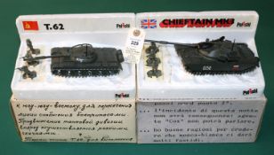 2 Polistil 1:50 scale tanks. T.62 Russian, complete with polystyrene inner tray and plastic