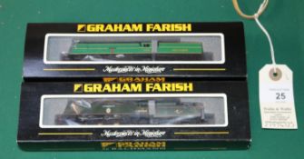 2 Graham Farish by Bachmann N Gauge Locomotives. A Southern Railway West Country Class tender