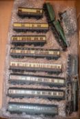 3 OO Hornby locomotives and 8 passenger coaches. All G.W, - King Class 4-6-0 tender locomotive, King