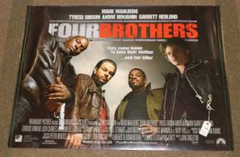 4 Original Film Posters. A 2005 Paramount film, 'FOUR BROTHERS', staring Mark Wahlberg, 101cm x