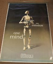 3 impressively large original Cinema Foye portrait Film Posters for the 1999 Lucas Films 'STAR