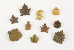 WWI CEF Overseas Railway Construction Corps badges: General Service cap badge and pair of collar